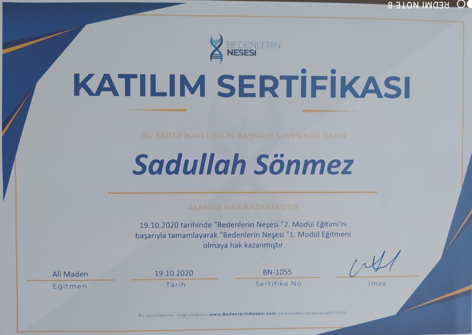 BEDENLERİN NEŞESİ 1. MODÜL EĞİTMENLİK SERTİFİKASI